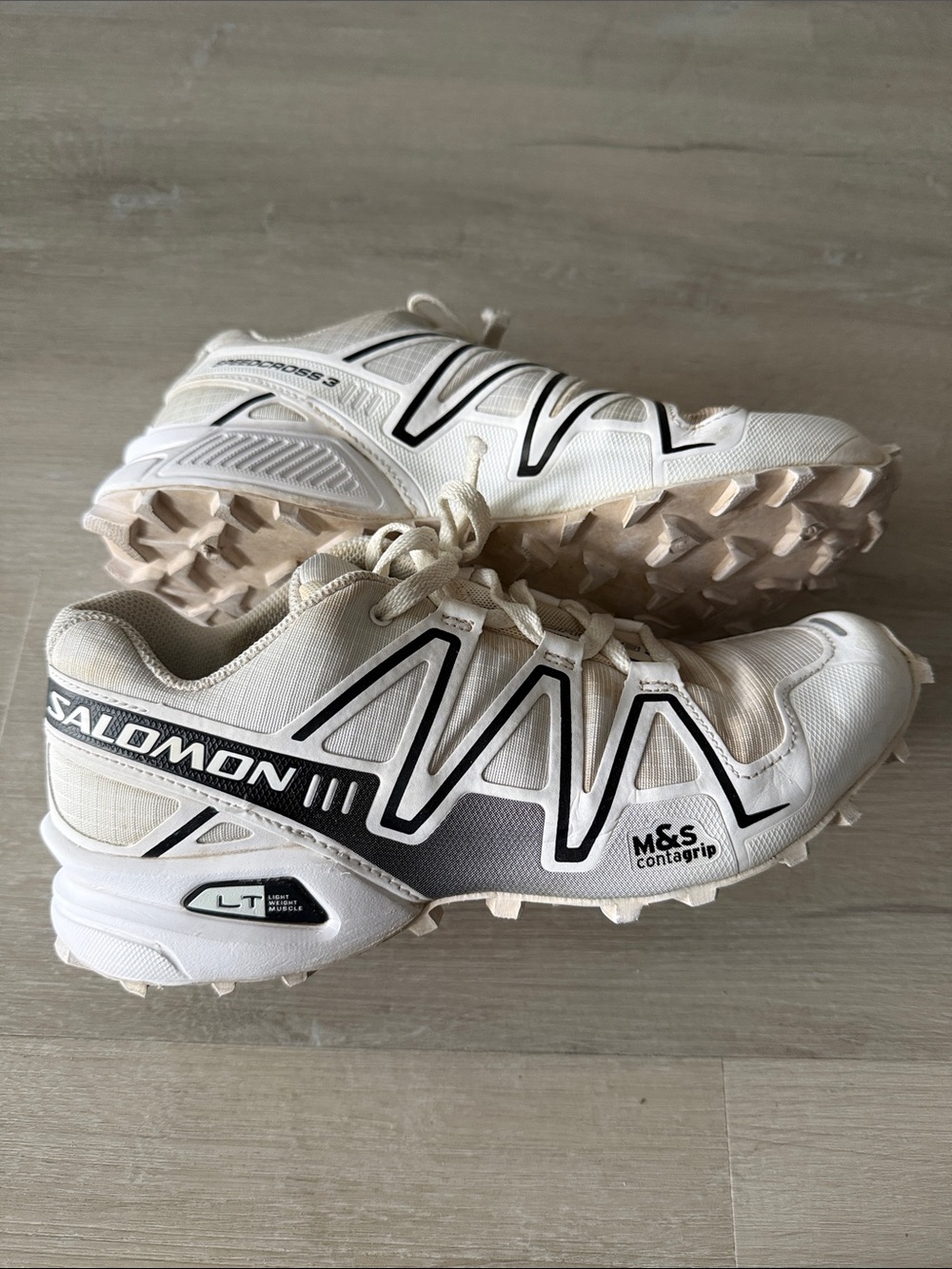 Salomon Speedcross 3 Trail Shoes in White with Black Accents women's size 9 - Picture 3 of 8